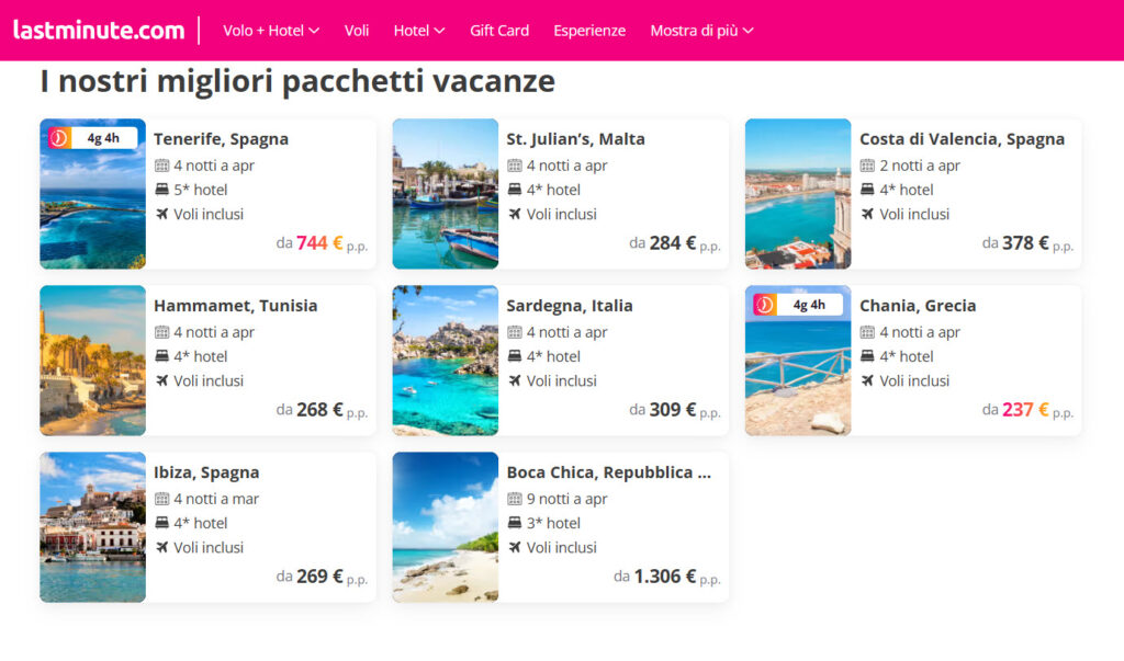 Pacchetti vacanza last minute